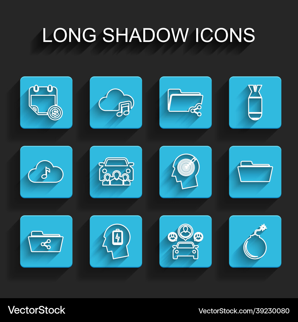 Set line share folder head with low battery Set line share folder head with low battery vector image
