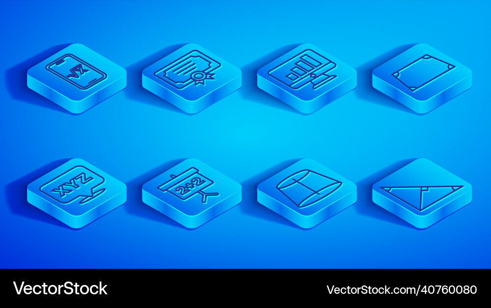 Set line square root of x glyph computer monitor vector image