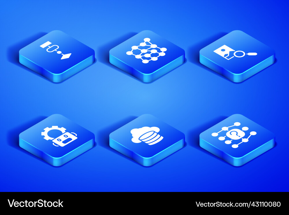 Set neural network algorithm cloud database vector image