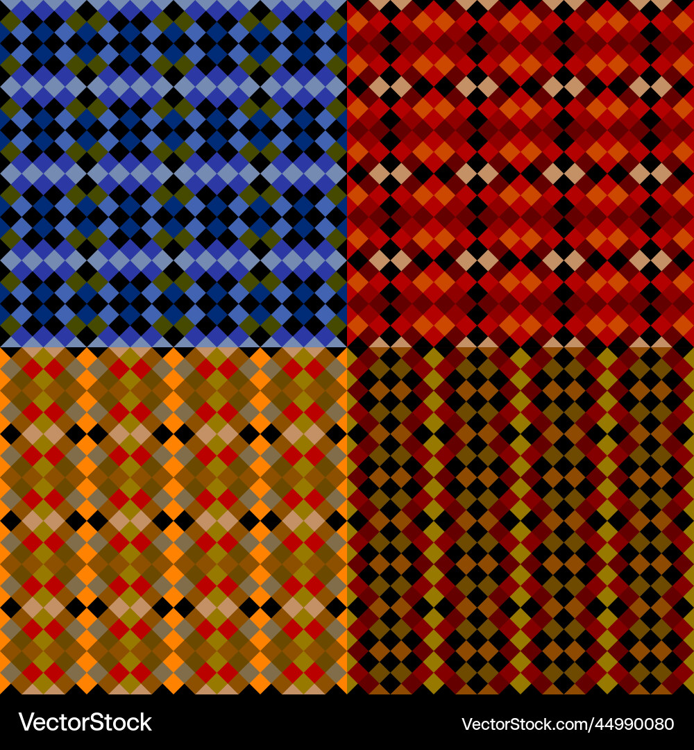 Set of abstract geometric seamless pattern Vector Image