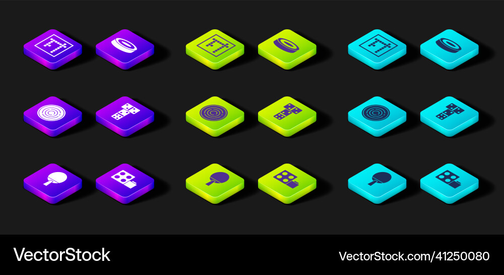 Set racket toy building block bricks checker Set racket toy building block bricks checker vector image