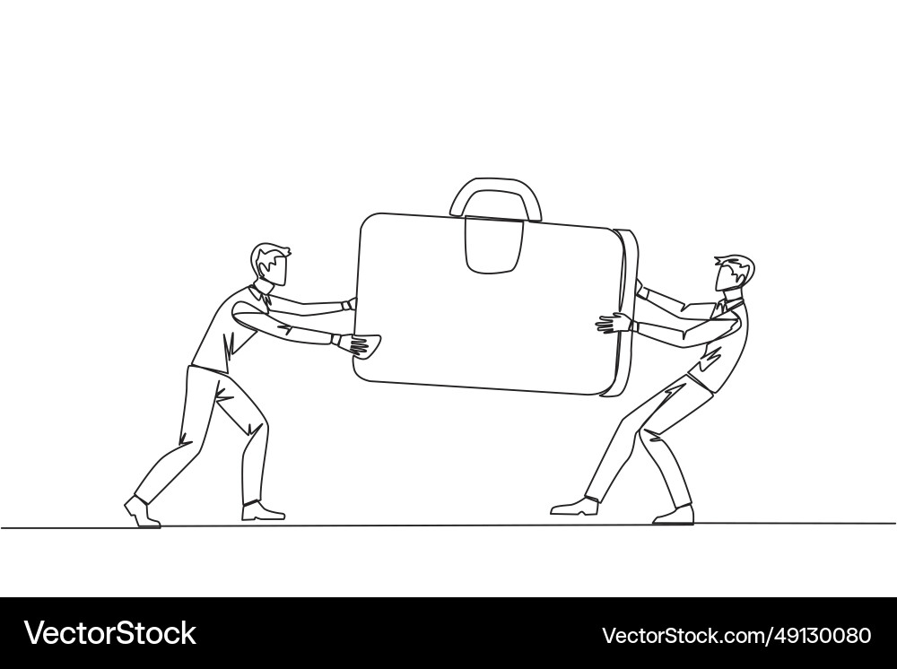 Single continuous line drawing two aggressive Single continuous line drawing two aggressive vector image