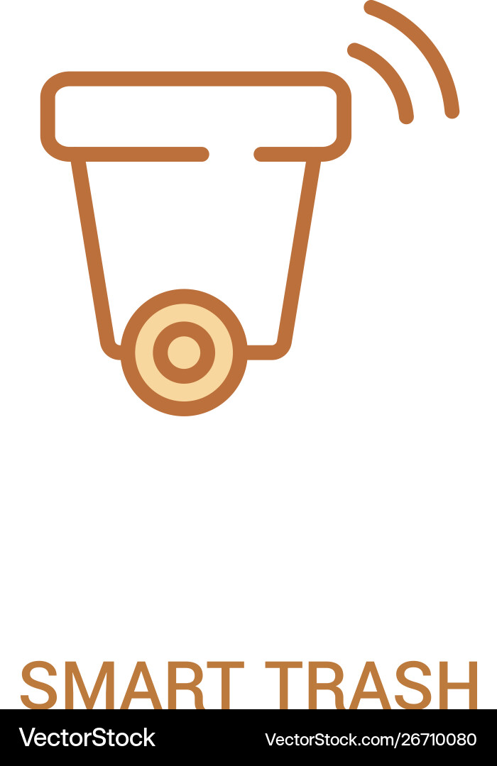 Smart trash concept 2 colored icon simple line Smart trash concept 2 colored icon simple line vector image