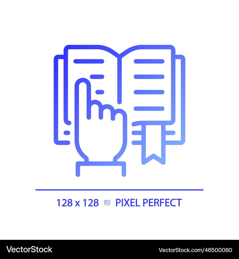Stem in reading pixel perfect gradient linear icon Stem in reading pixel perfect gradient linear icon vector image