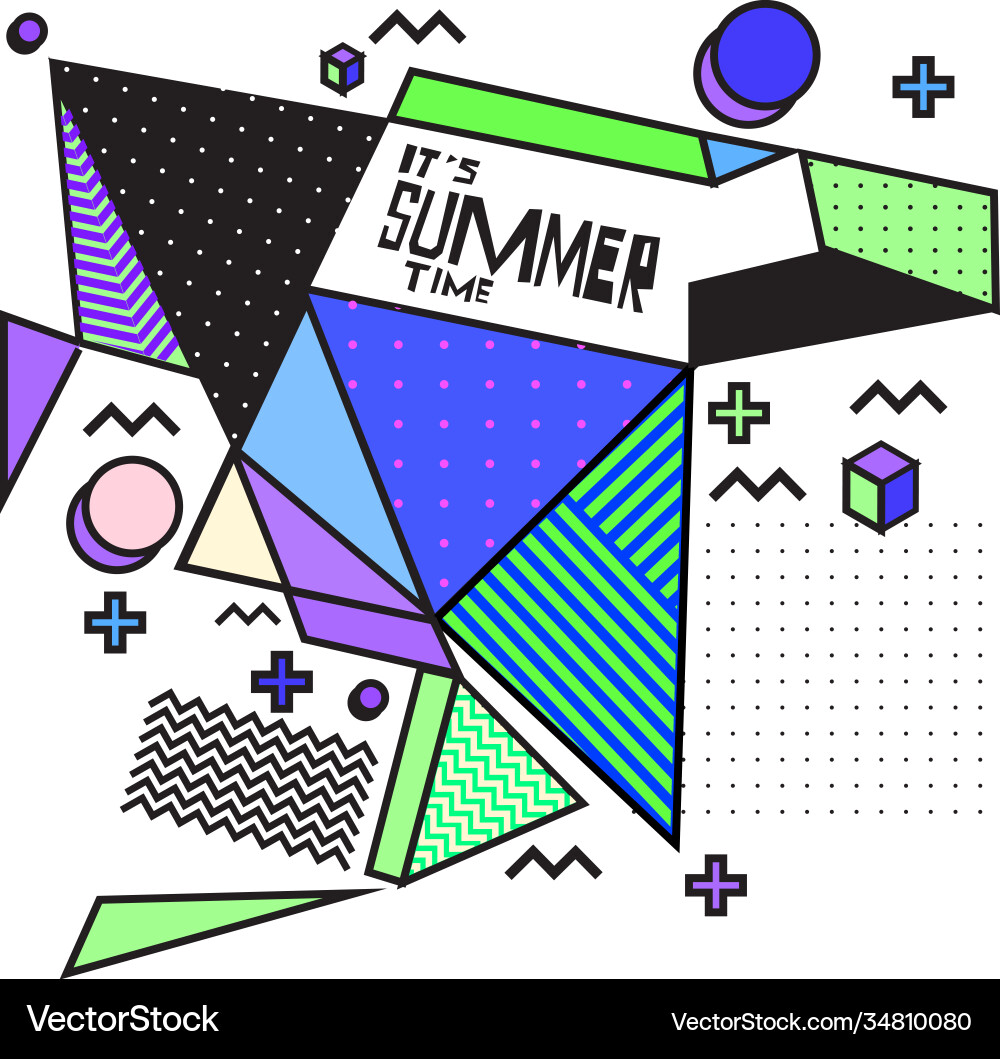 Triangle geometric forms for summer events vector image
