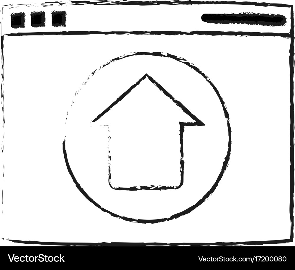 Website or tab with upwards arrow icon image Vector Image