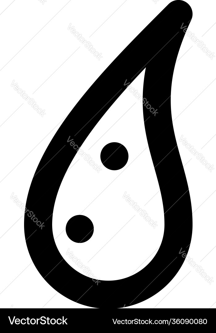 White drop with two black dots on Vector Image
