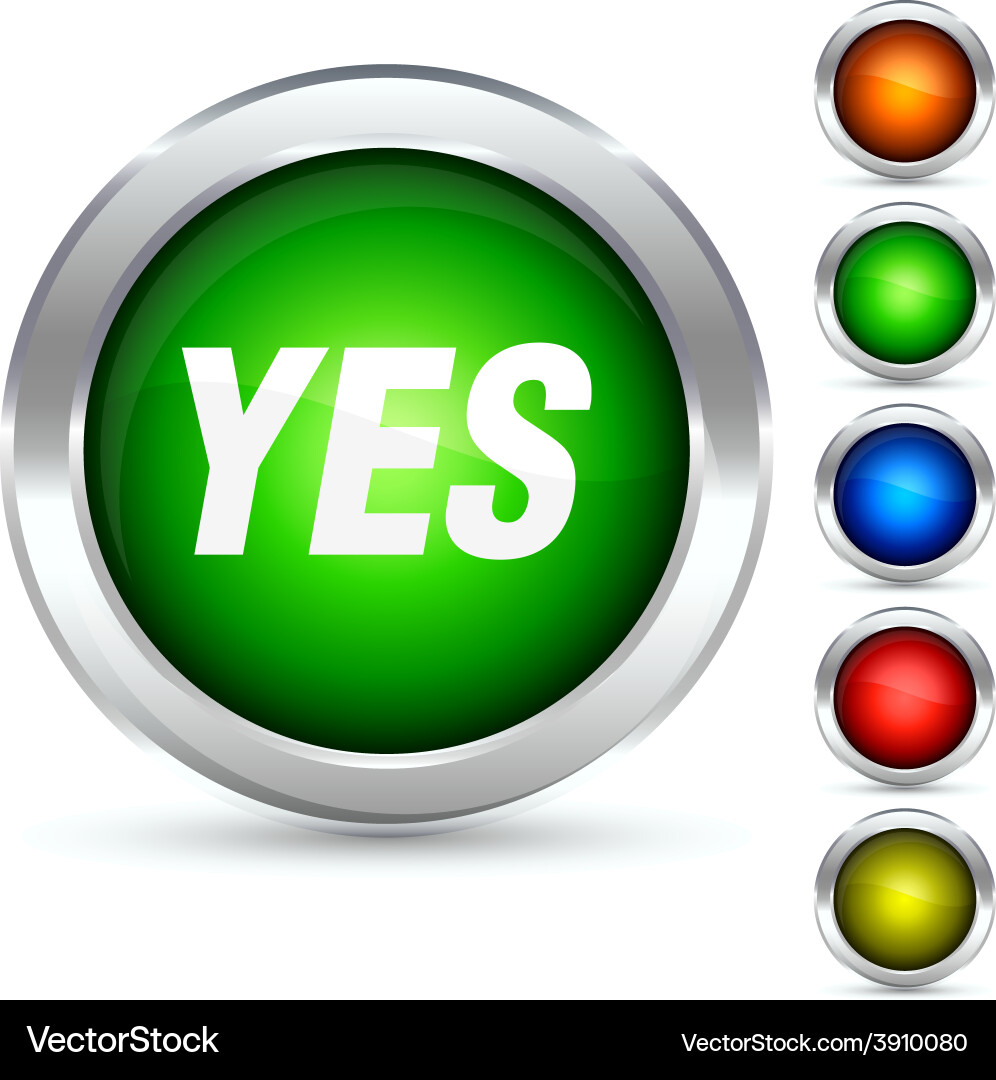 Yes button vector image