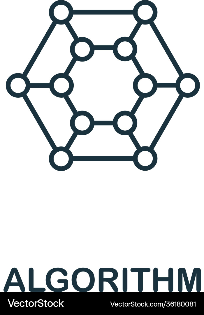 Algorithm-Symbol aus der maschinellen Lernsammlung Vektorbild