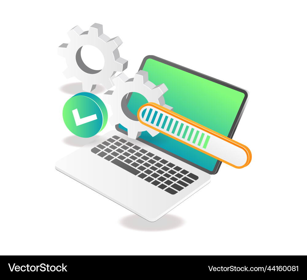Application computer update maintenance process vector image