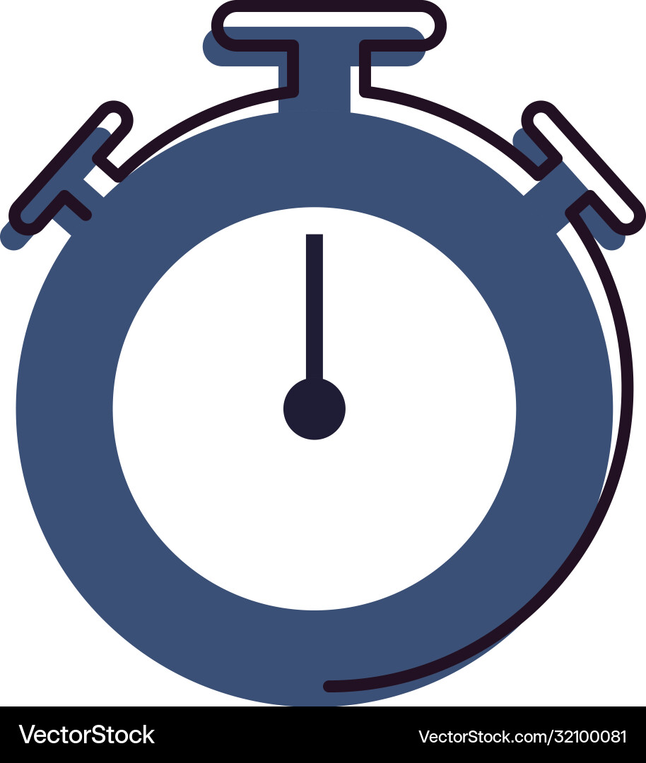 Chronometer line and fill style icon design vector image