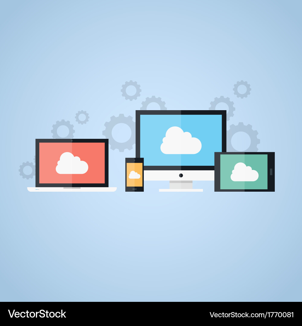 Cloud Computing Devices Vector Image