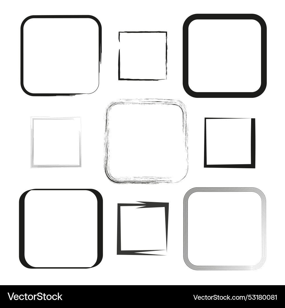 Collection of square and rectangular frames Collection of square and rectangular frames vector image