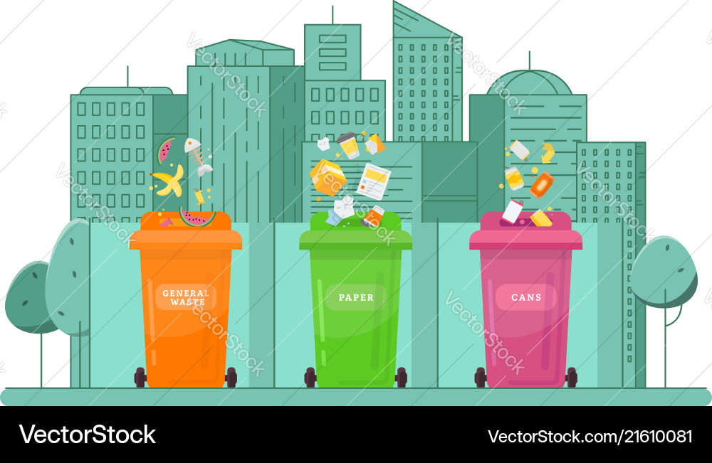 Concept of garbage sorting and recycling Concept of garbage sorting and recycling vector image