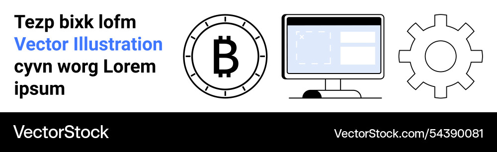 Cryptocurrency and blockchain technology concept Cryptocurrency and blockchain technology concept vector image