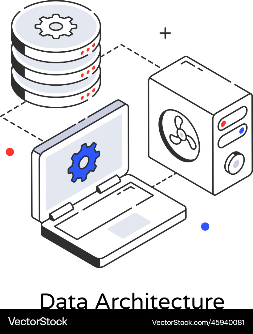 Data architecture vector image