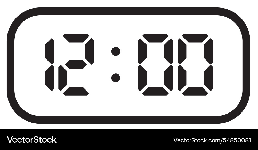 Digital Clock Icon - Time Display vector image