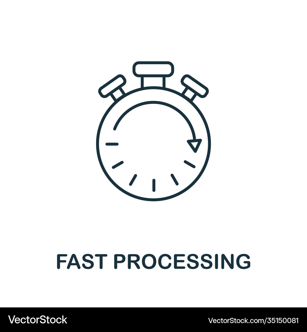 Fast processing icon line style element from data vector image