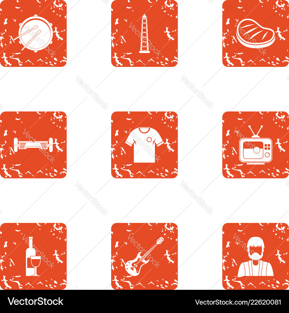 Festliche Icons set grunge style Festliche Icons set grunge style Vektorbild