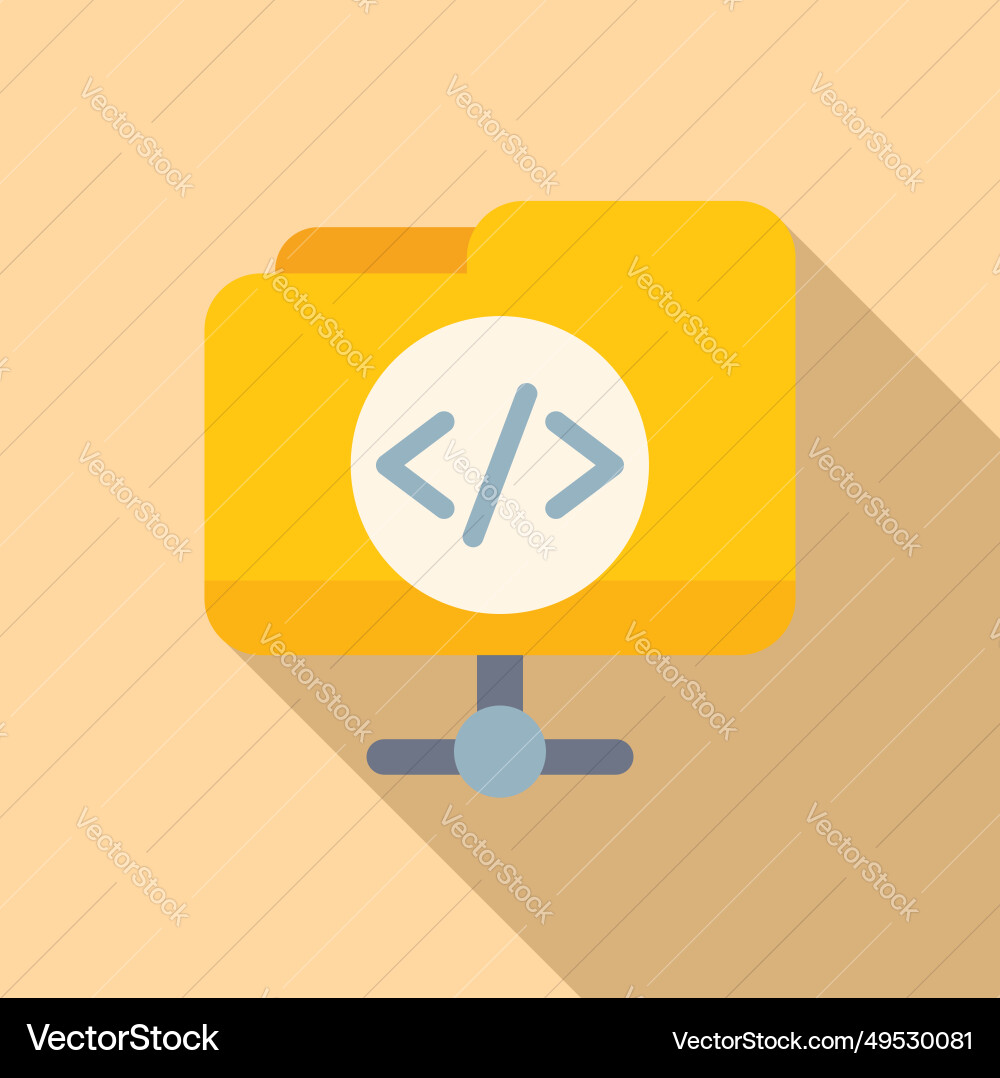 Folder system api icon flat gear hosting Folder system api icon flat gear hosting vector image