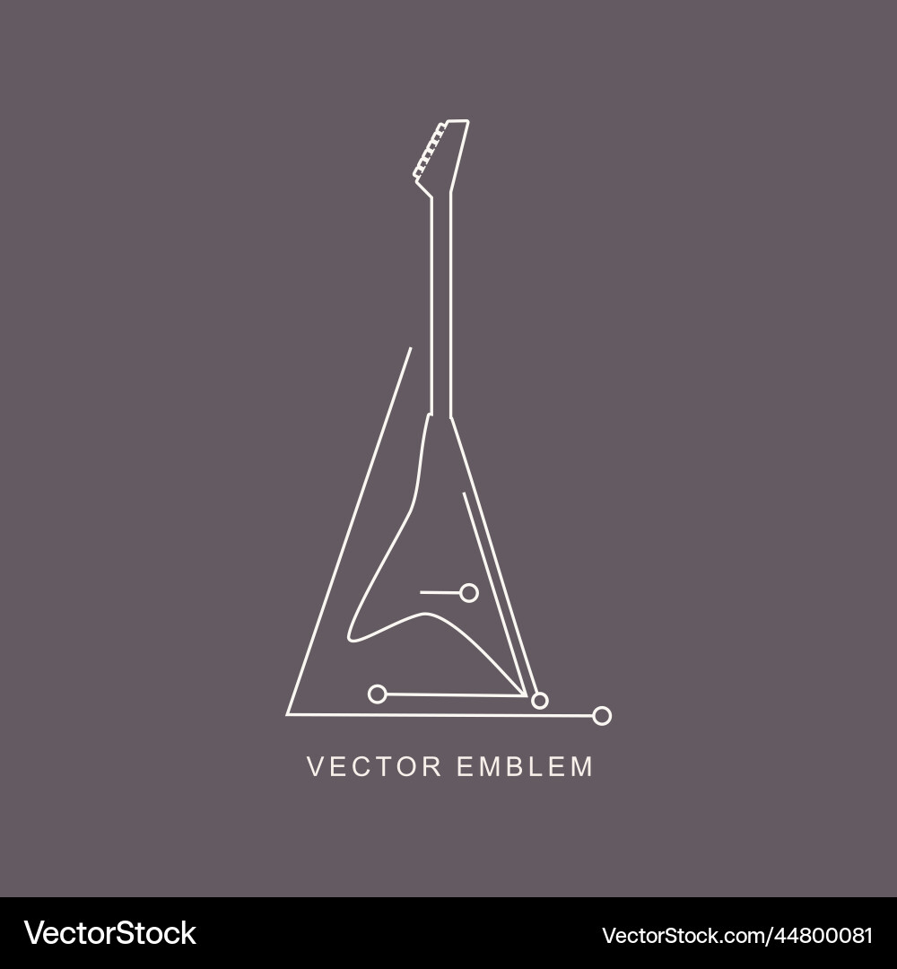 Guitar symbol in thin line style element Guitar symbol in thin line style element vector image