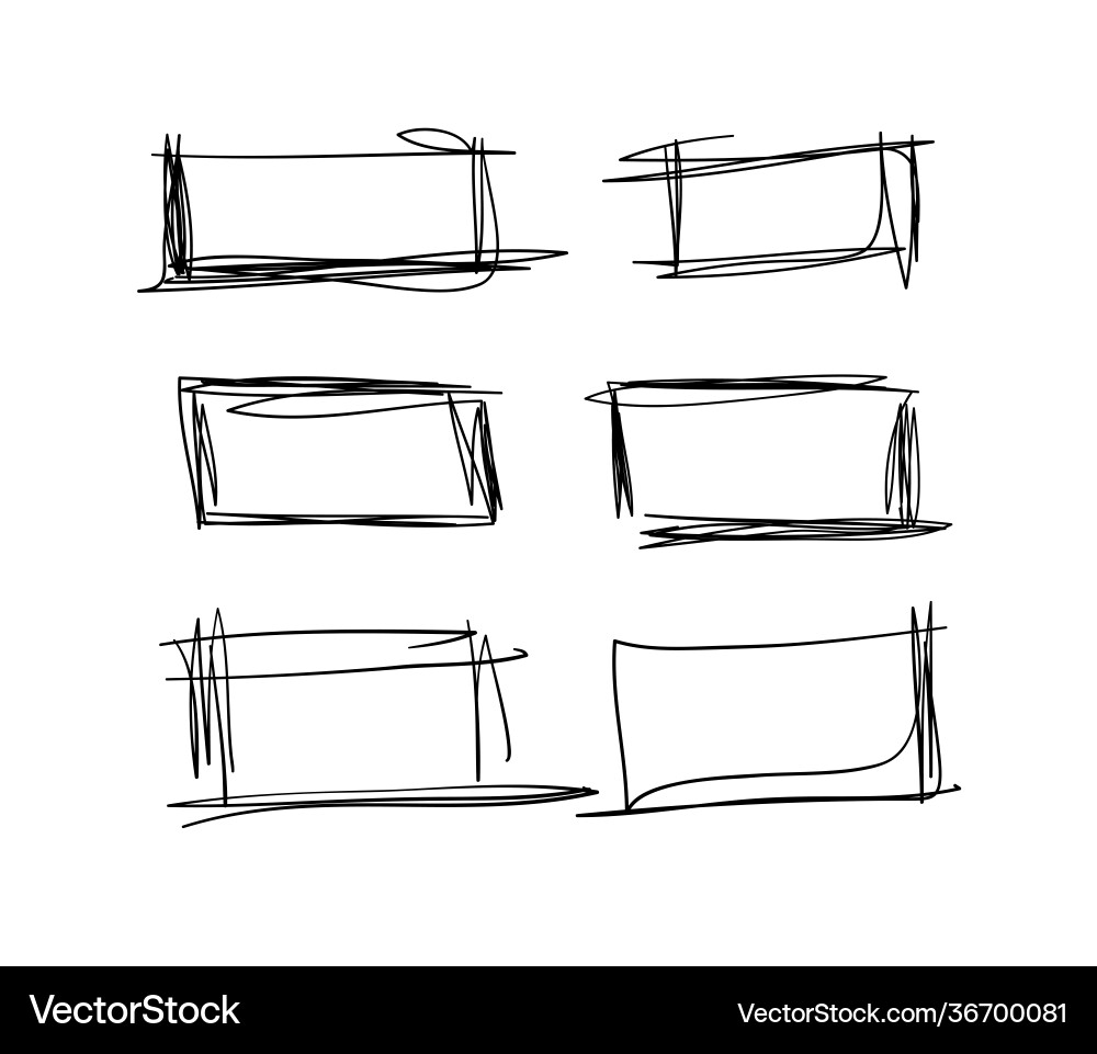 Hand drawn set objects for design use black Hand drawn set objects for design use black vector image