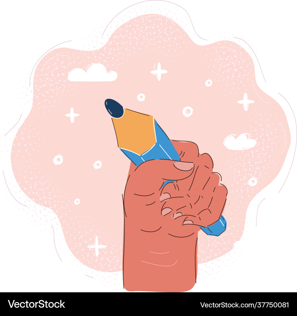 Hand mit großem Bleistift bereit Hand mit großem Bleistift bereit vektorbild
