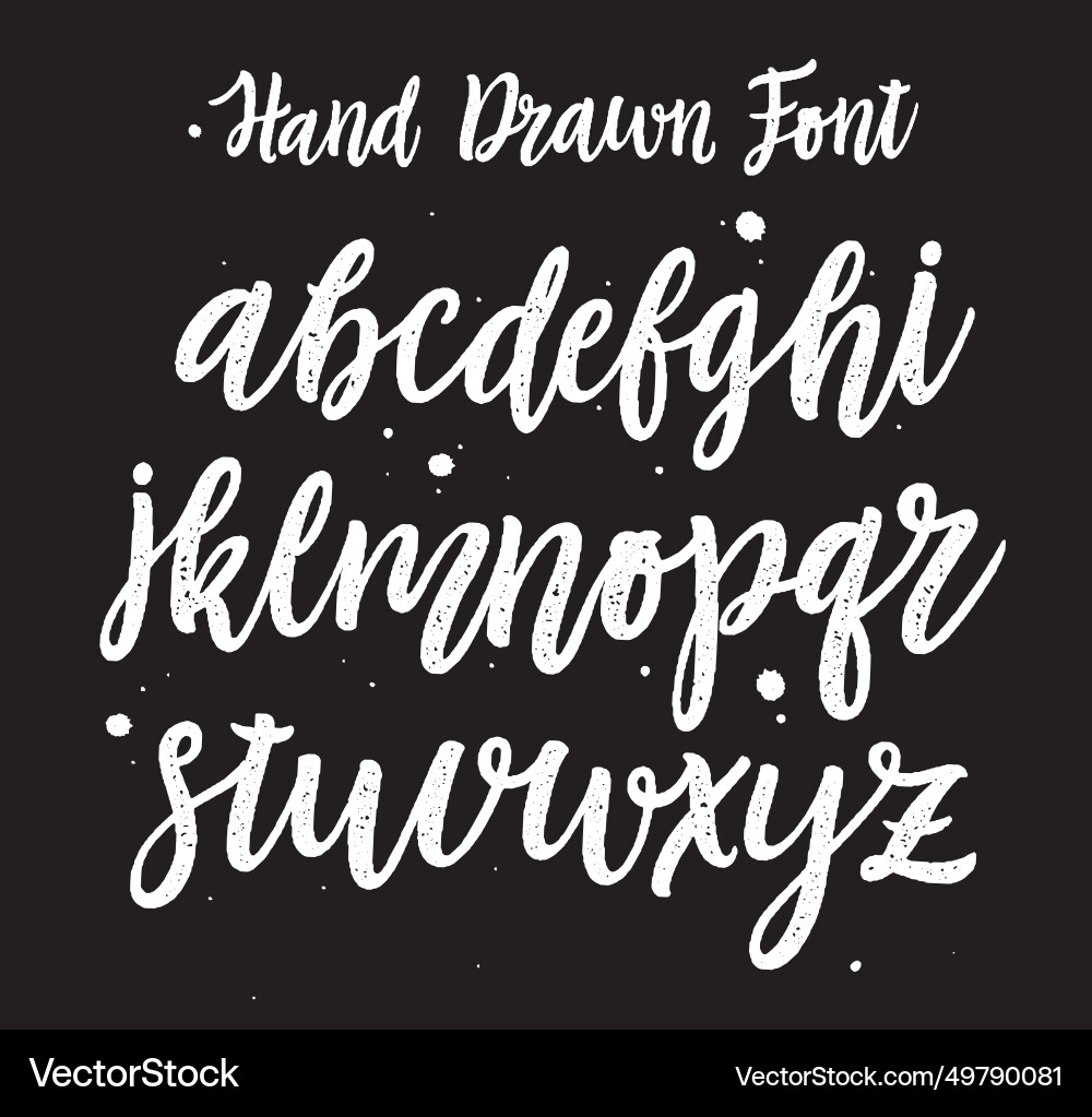 Handwritten script alphabet Handwritten script alphabet Vector Image