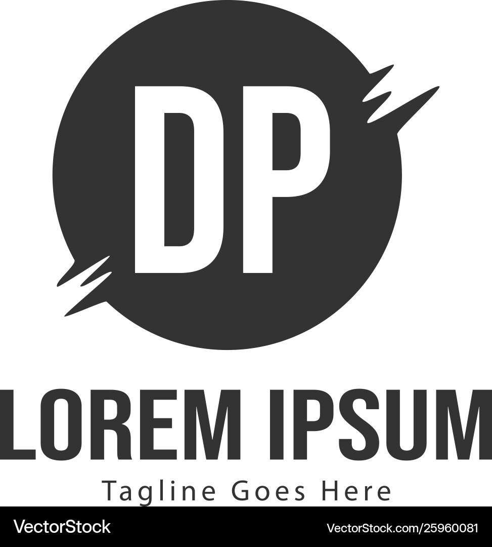 Initial dp logo template with modern frame Initial dp logo template with modern frame vector image