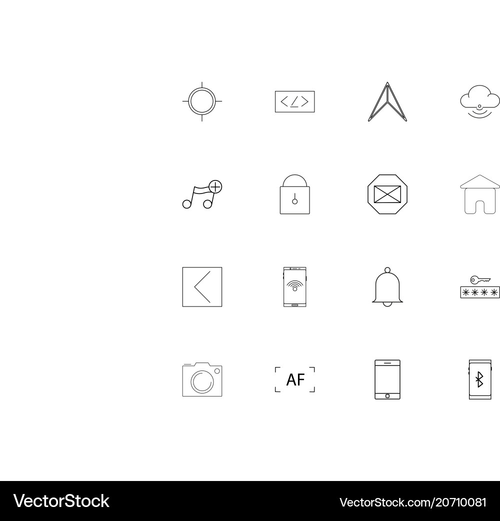 Internet of things simple linear icons set vector image