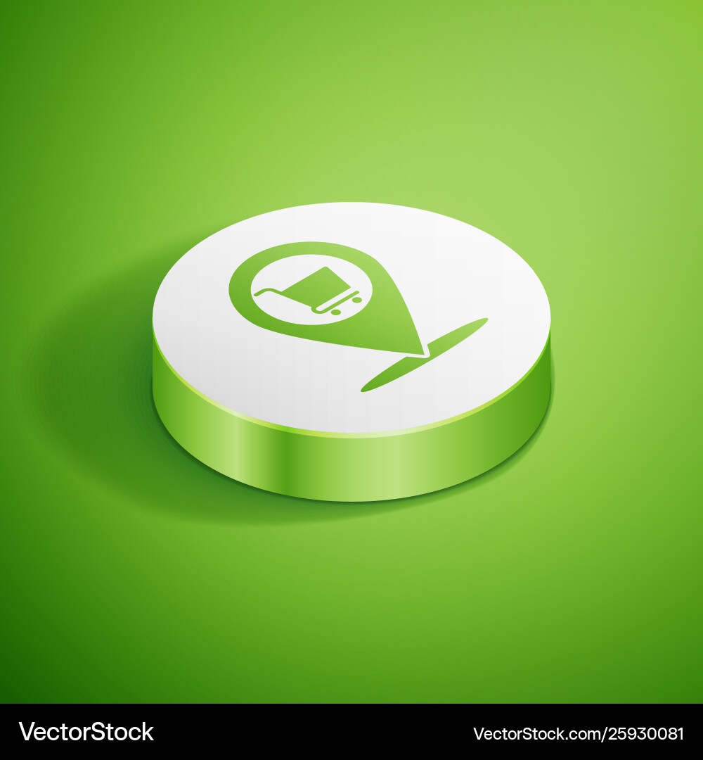 Isometric map pointer with shopping cart icon Vector Image