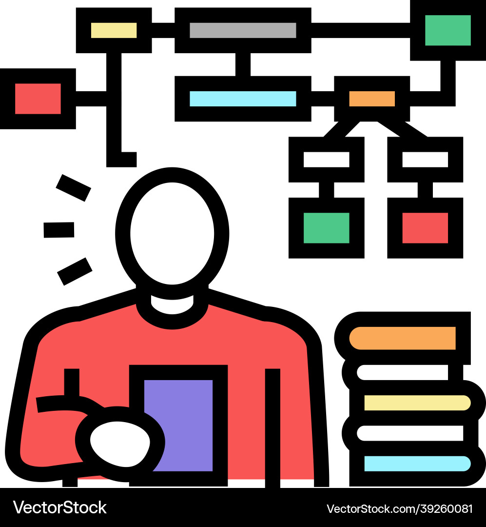 Learning algorithm color icon Learning algorithm color icon Vector Image