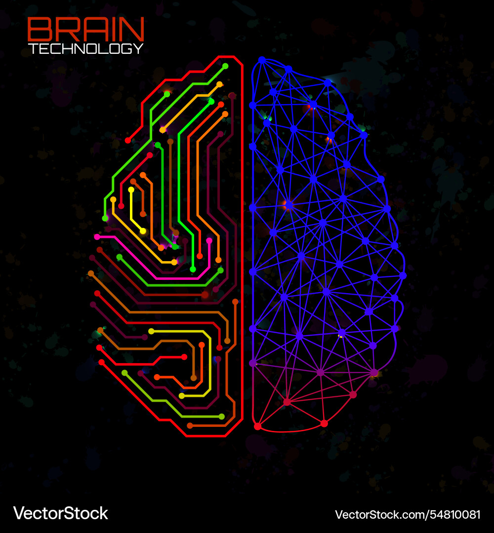 Left right human brain concept logic part vector image