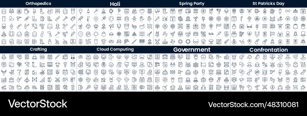 Linear style icons pack in this bundle include vector image