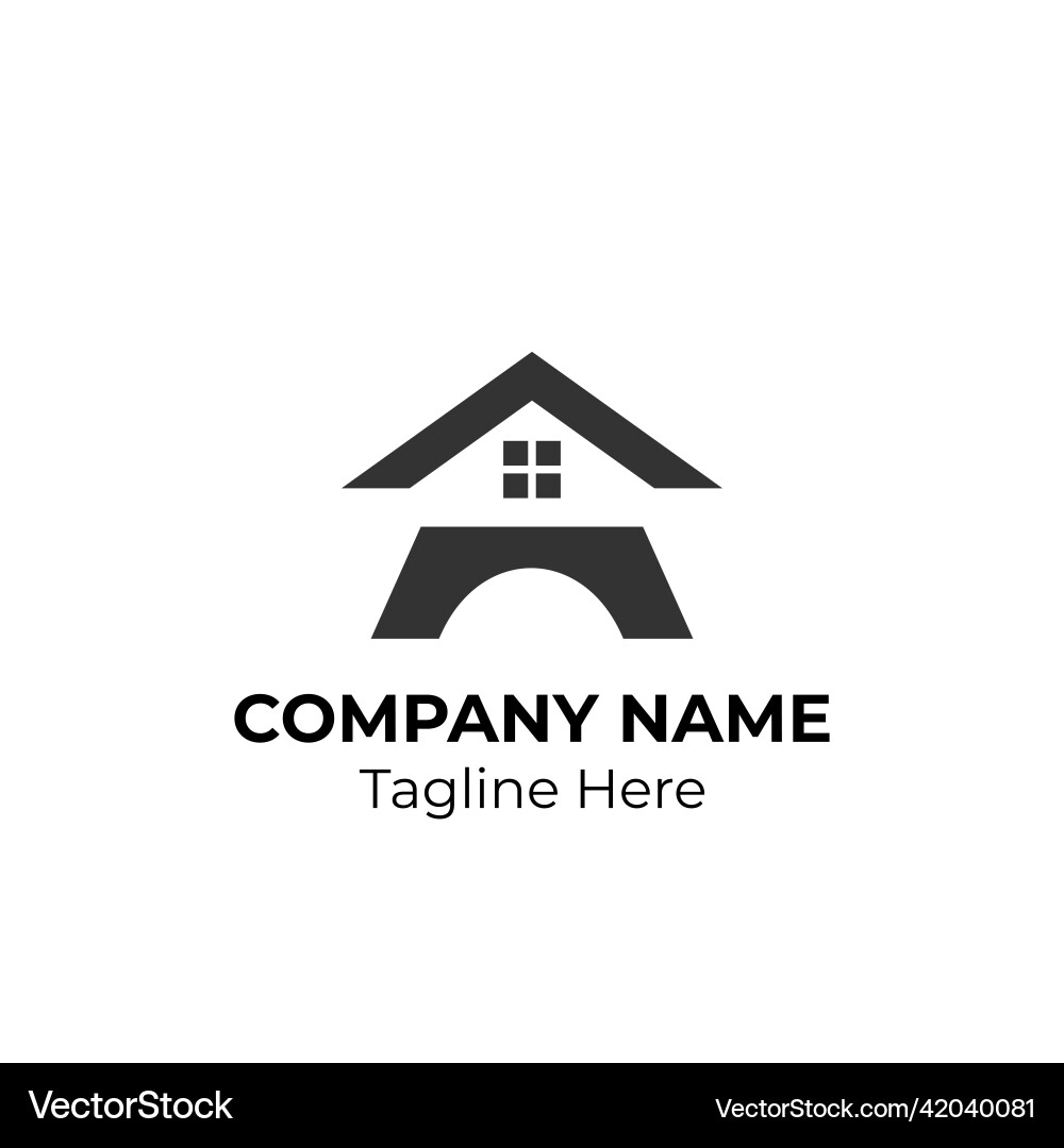 Logogram a with house element Vector Image