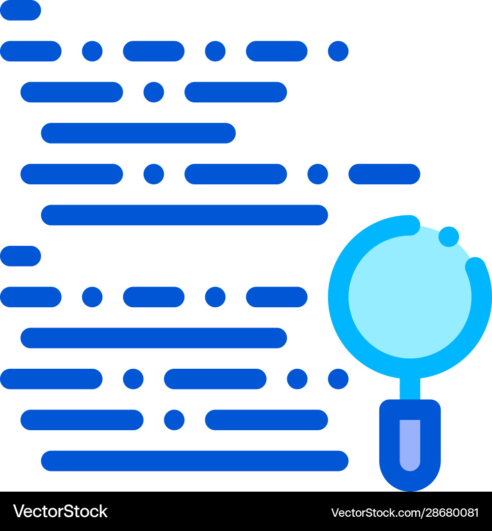 Magnifier search code mistake line icon Magnifier search code mistake line icon vector image