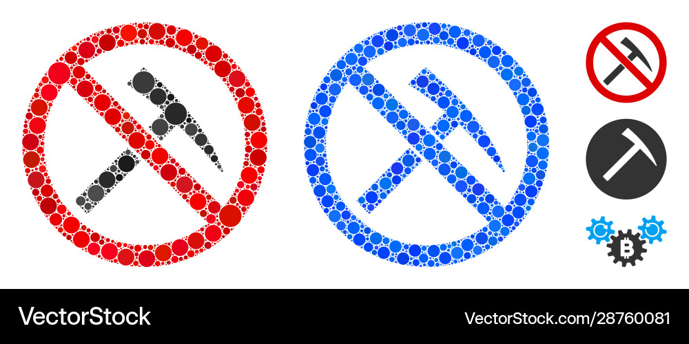 No mining tools composition icon circle dots No mining tools composition icon circle dots Vector Image