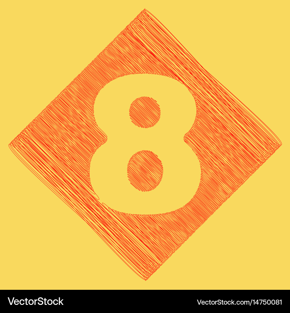 Number 8 sign design template element red Vector Image