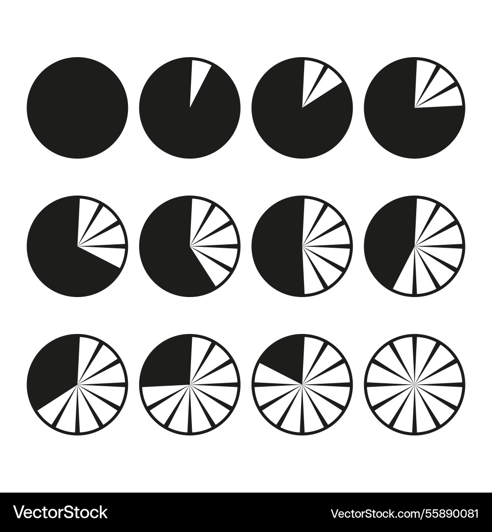 Pie chart icons business data visual statistical Pie chart icons business data visual statistical vector image