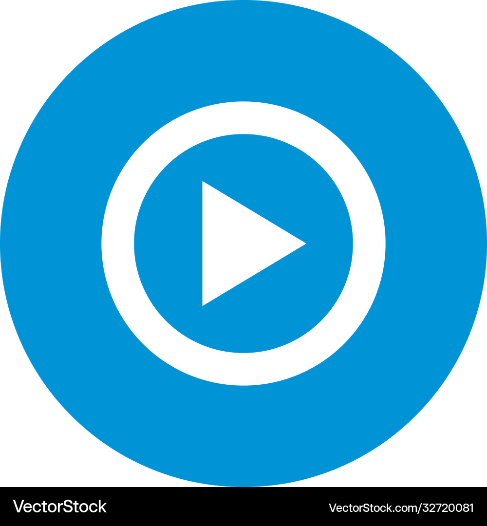 Play button icon block style Vector Image