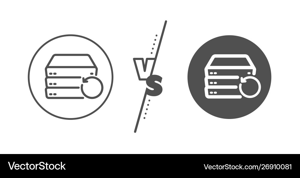Recovery server line icon backup data sign Vector Image