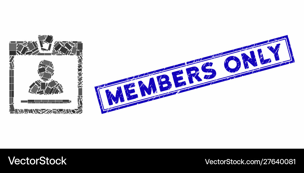 Rectangle mosaic access badge with distress Rectangle mosaic access badge with distress vector image