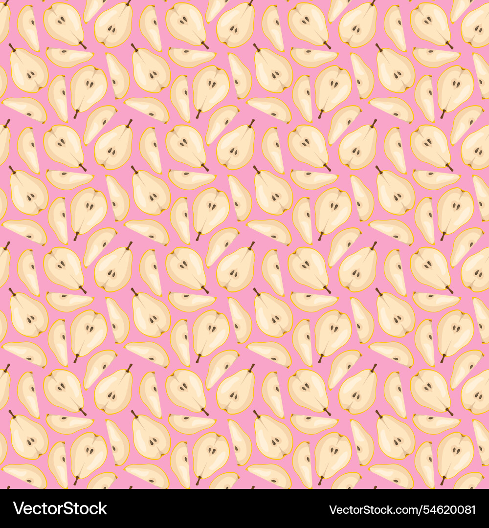 Seamless pattern with pear on pink background Vector Image