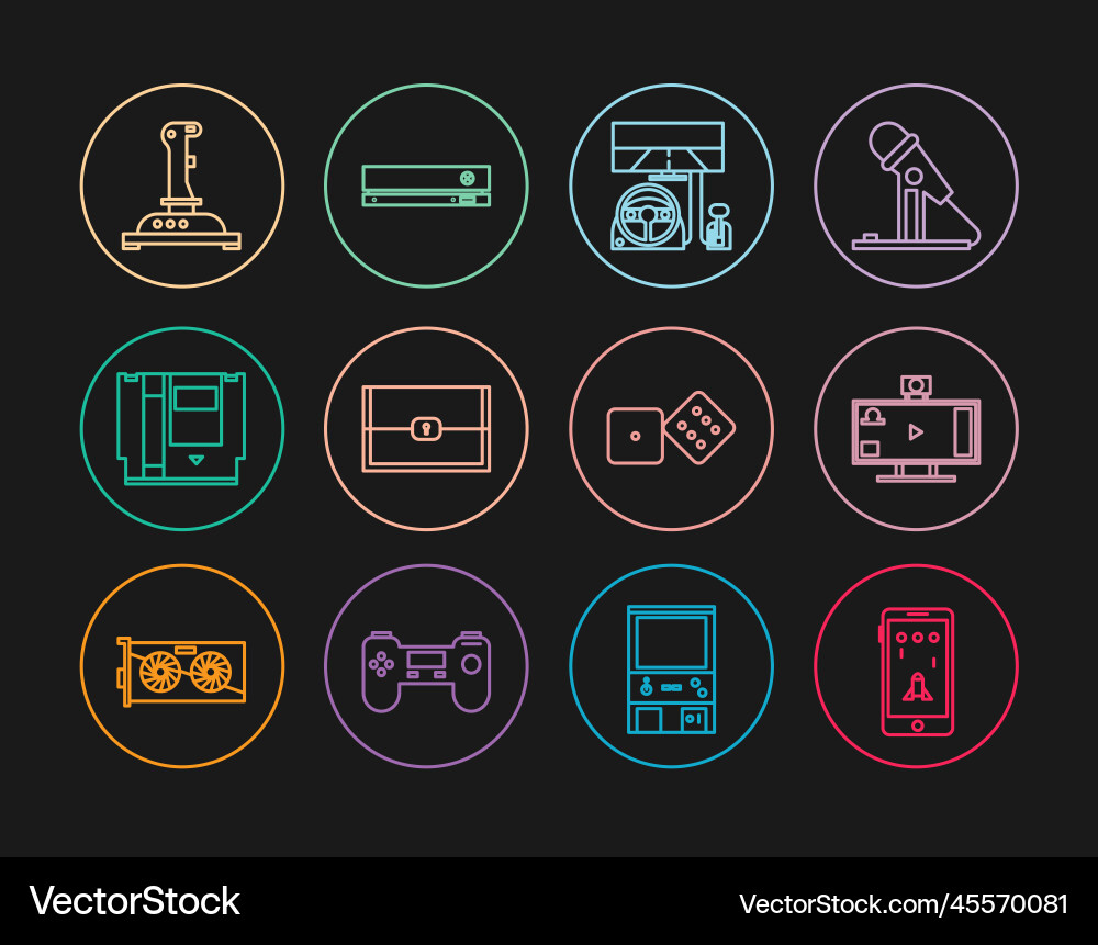 Set line mobile and playing in game live Set line mobile and playing in game live Vector Image