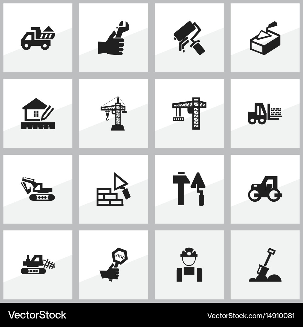 Set of 16 editable structure icons includes vector image
