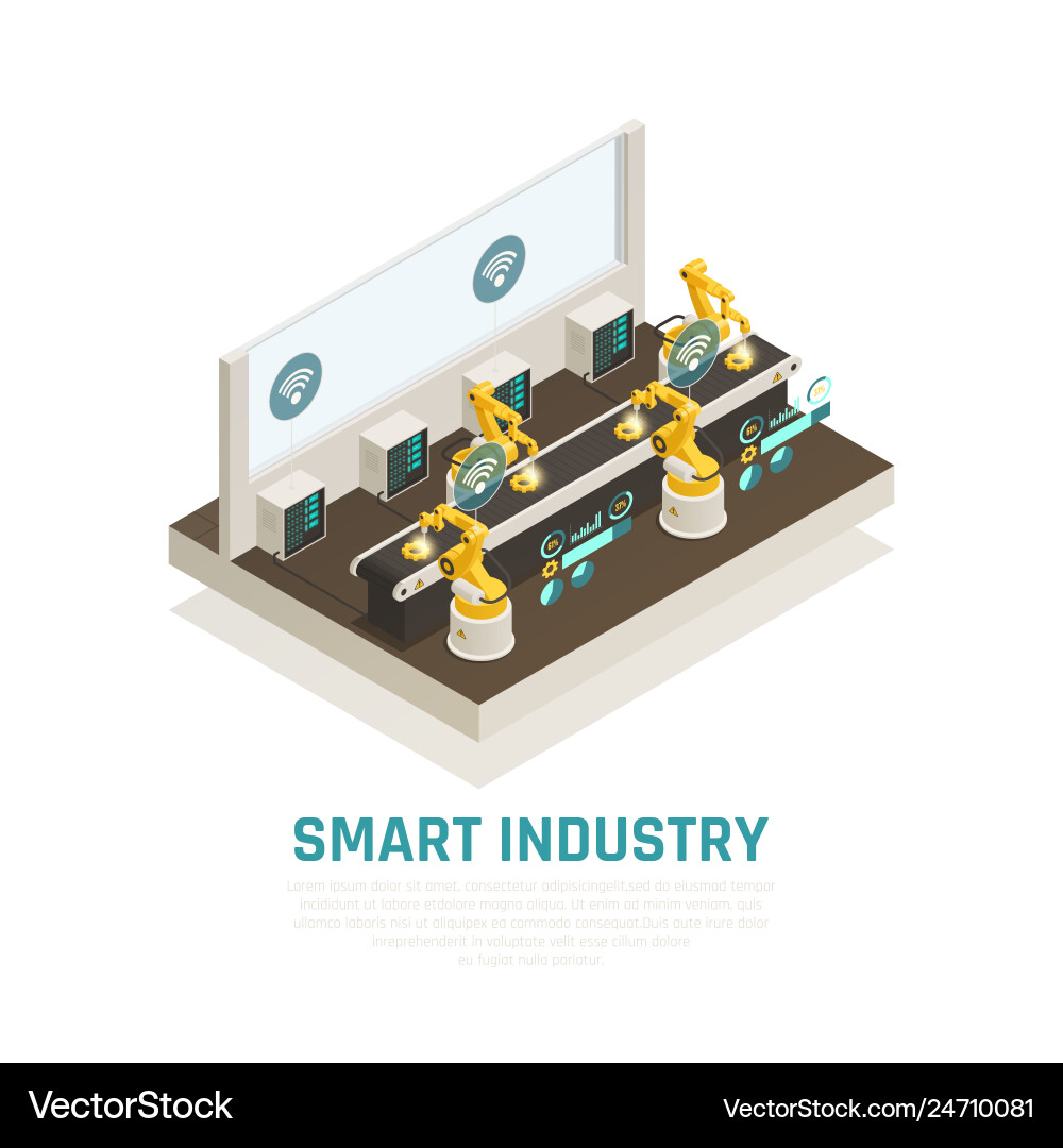 Smart industry composition Royalty Free Vector Image