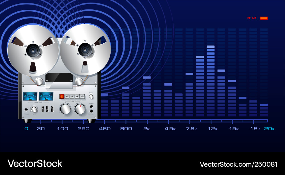 Spectrum Analyzer Audio Recorder Vector Image