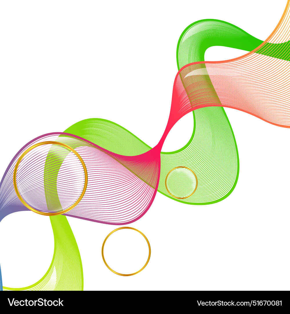 Square abstract flow of colorful dynamic waves Vector Image