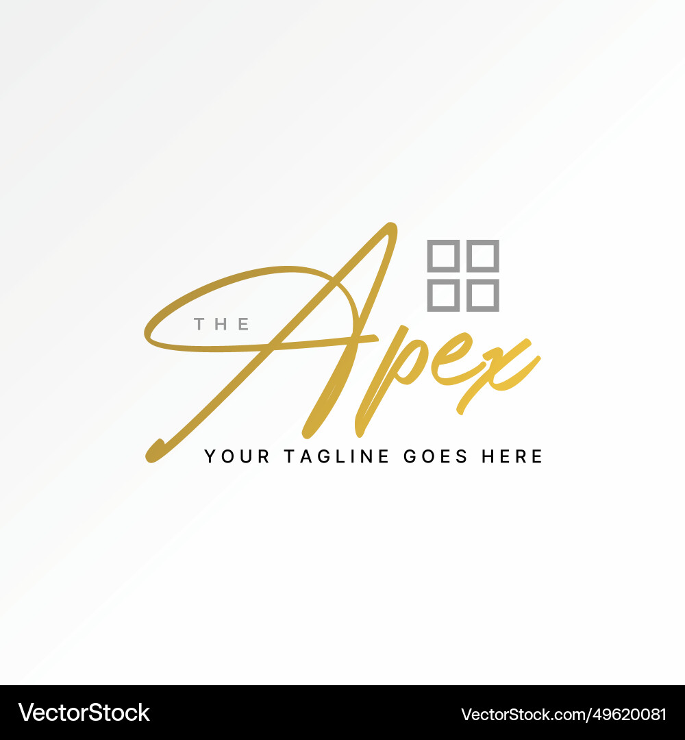 Unique stock letter initial word apex window Unique stock letter initial word apex window vector image