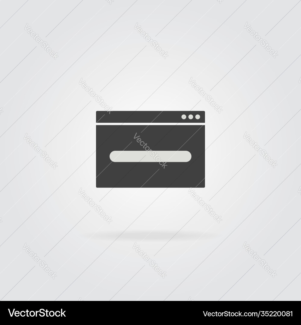 Web browser icon on grey background internet page Web browser icon on grey background internet page vector image